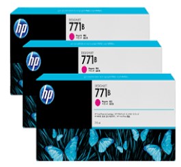 HP No.771B  Magenta DesignJet 油墨盒 (775ml, 3組) (B6Y25A) For HP  Z6200