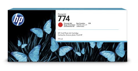 HP No.774 Chromatic Red DesignJet Ink Cartridge (775mL) (P2W02A) For HP Z6810